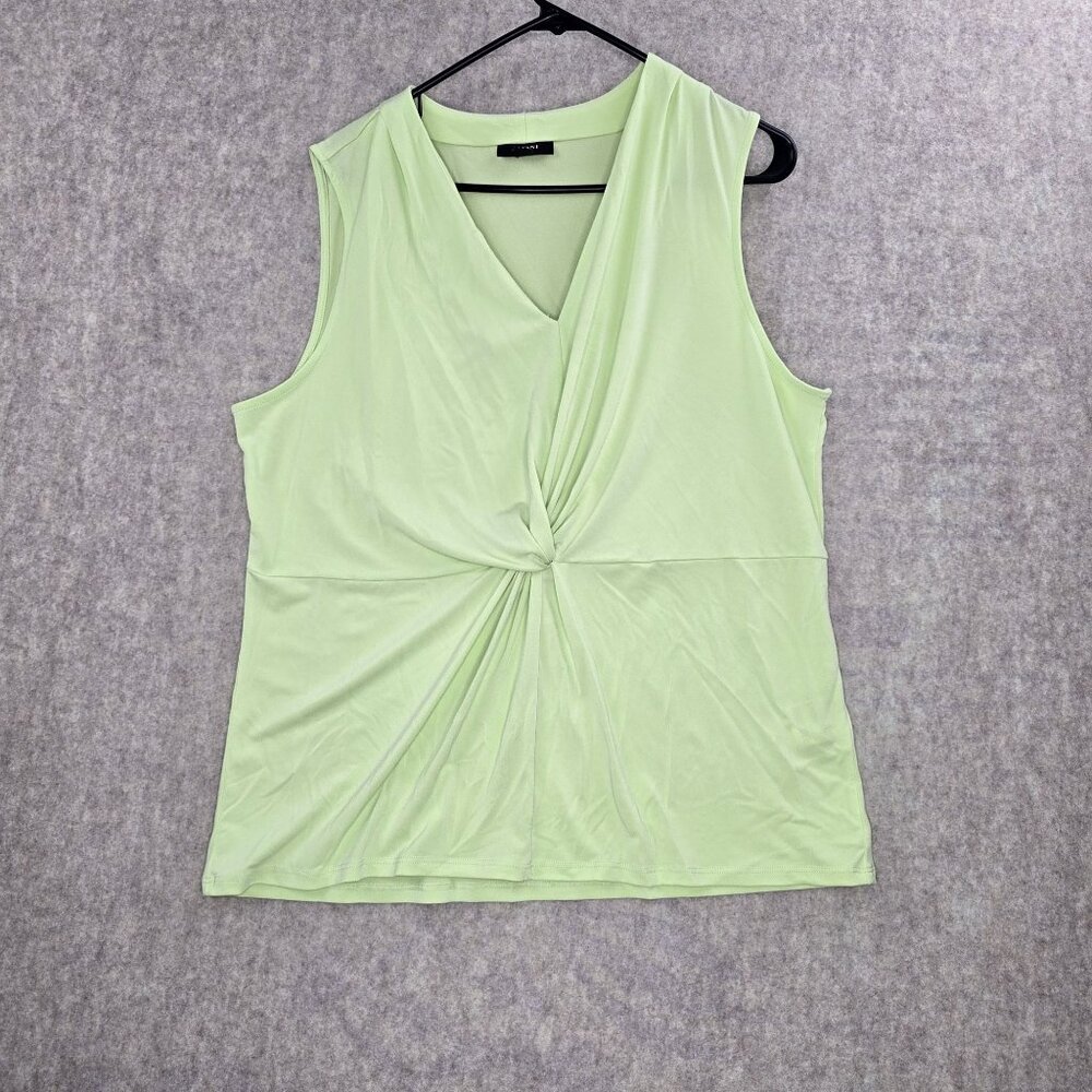 Alfani Womens Sleeveless Twist-Front Top XL Light Green